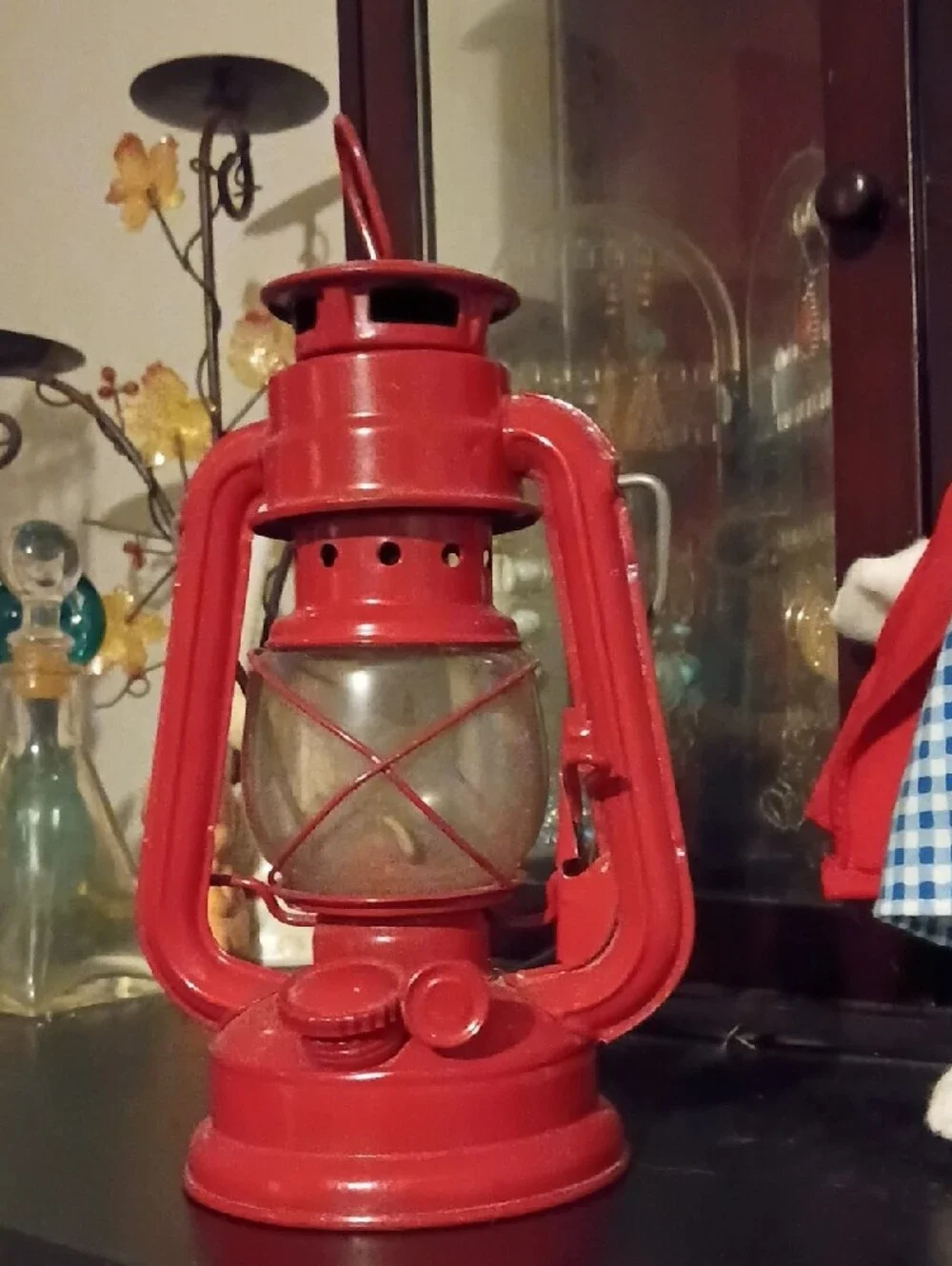 Red Vintage-Style Metal Lantern - Home Accents